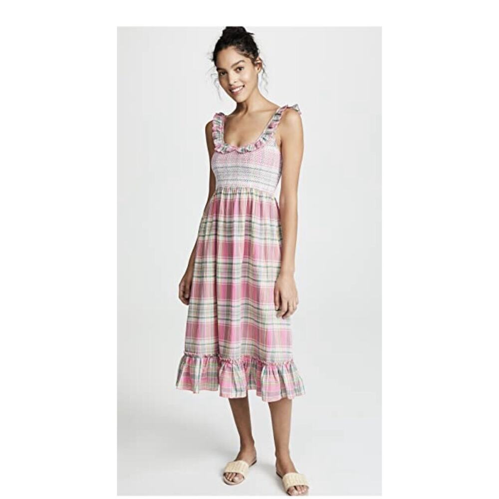 Valencia and Vine, Lucy Plaid/smocked Dress, size medium, new with no tags